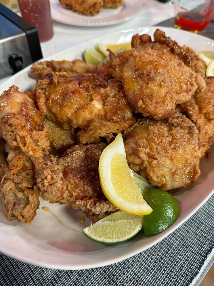 PHOTO: A platter of fried chicken made by chef Michael Symon. 