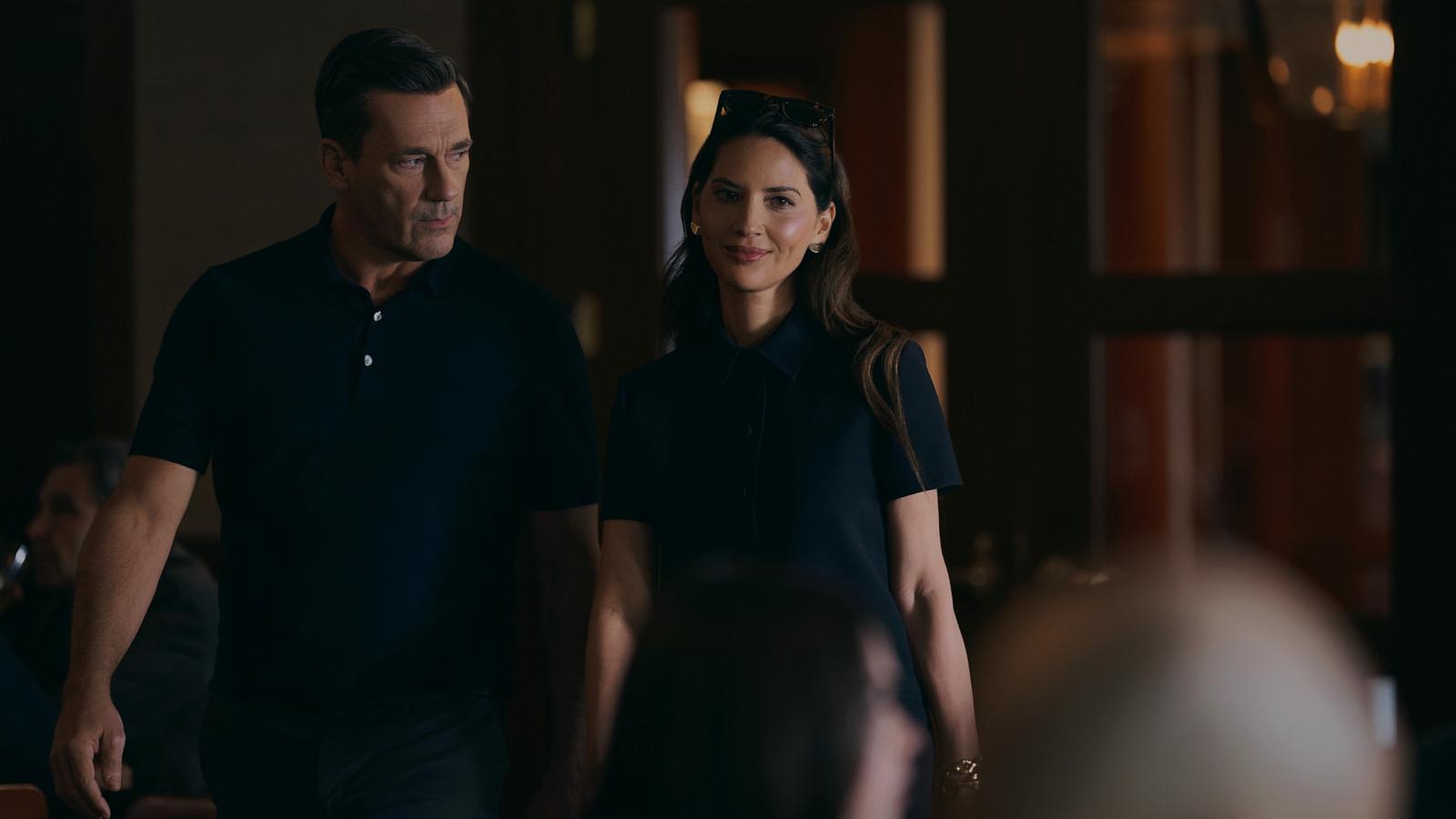 PHOTO: Jon Hamm and Olivia Munn in "Your Friends & Neighbors," now streaming on Apple TV+.
