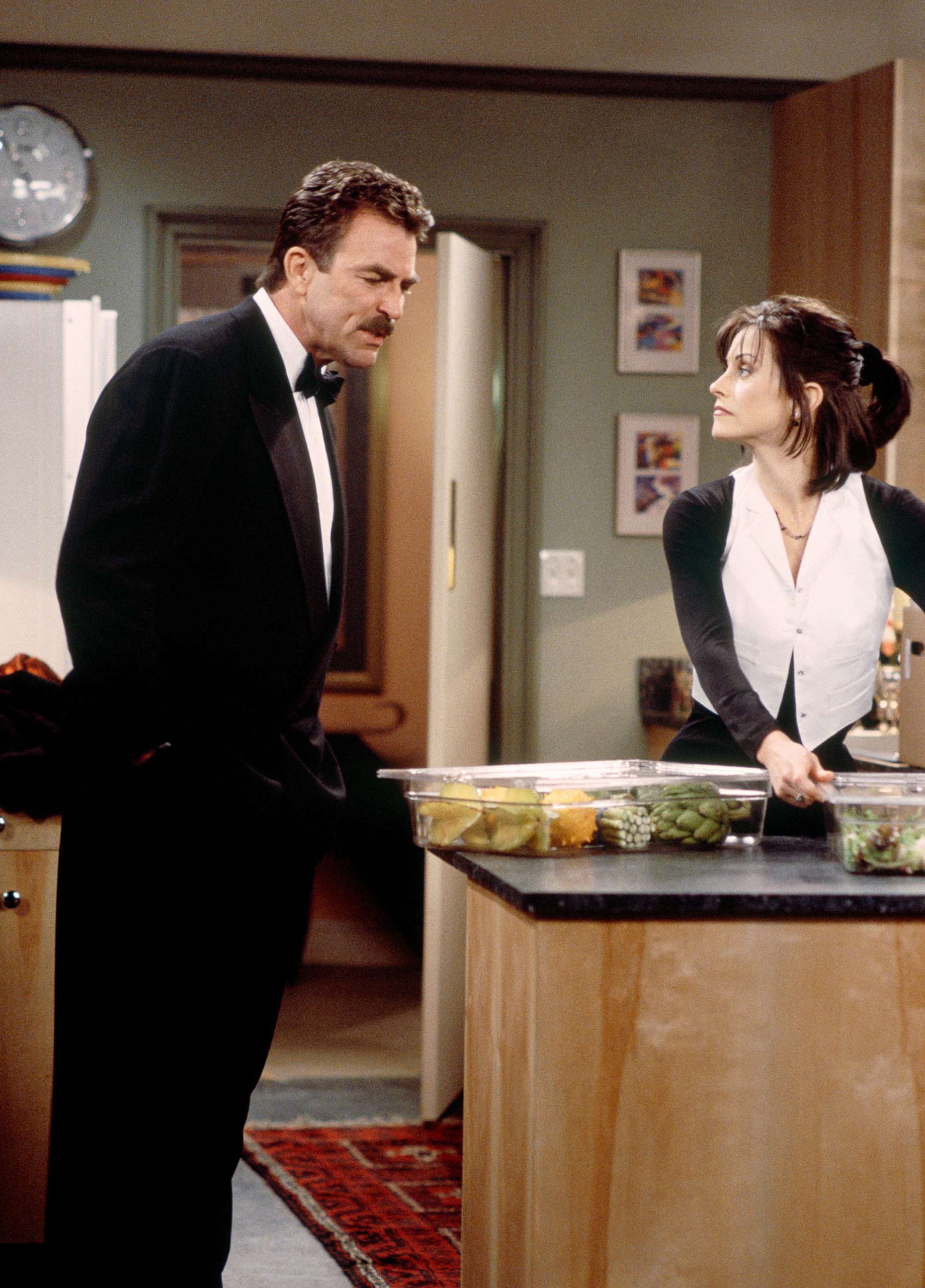 PHOTO: Tom Selleck as Dr. Richard Burke and Courteney Cox as Monica Geller on "Friends."