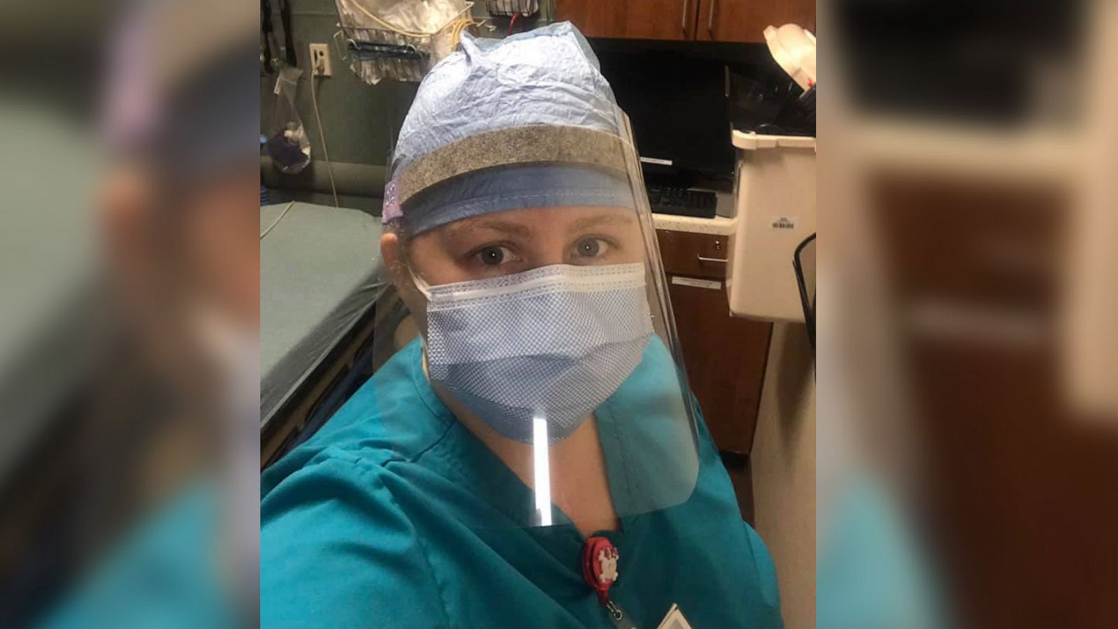 PHOTO: Amanda Rhoney, a nursing assistant and secretary in Wesley Long Hospital's emergency department in Greensboro, North Carolina, was working the evening of Jan. 24, 2021 when she learned her home caught fire.