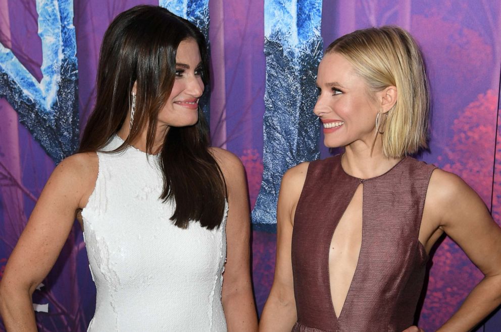 PHOTO: Idina Menzel and Kristen Bell attend the premiere of Disney's "Frozen 2" at Dolby Theatre on November 07, 2019 in Hollywood, California.