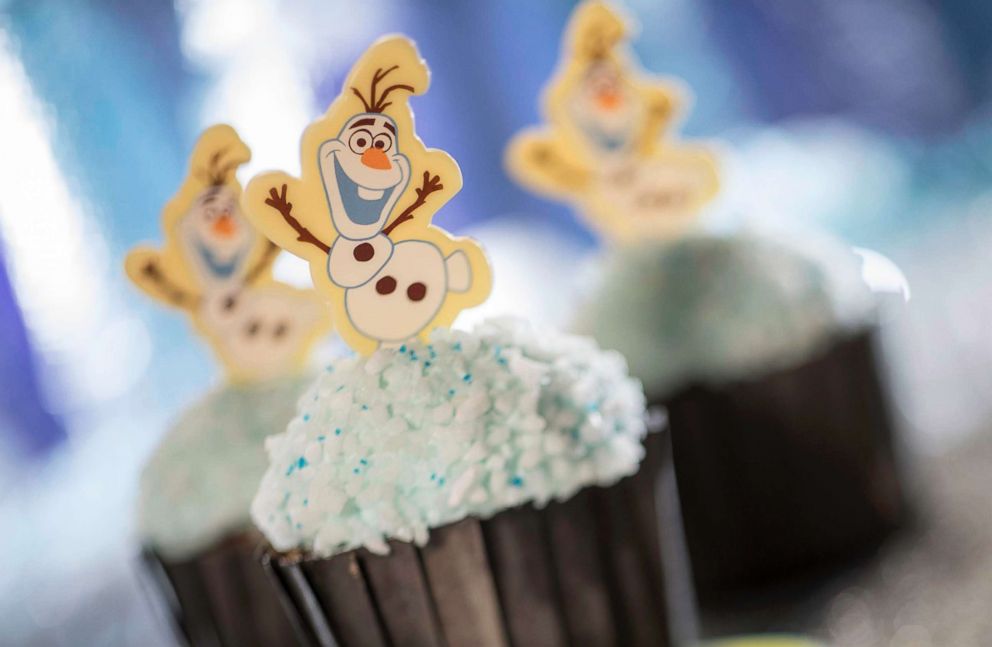 PHOTO: An Olaf Cupcake made of chocolate with buttercream frosting available at ABC Commissary and Backlot Express.