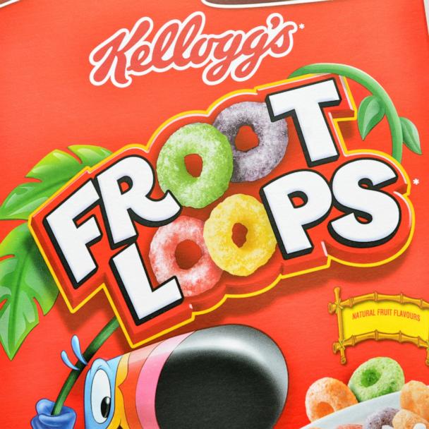 A box of Kellogg's Froot Loops.