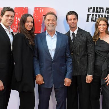 PHOTO: Christopher Schwarzenegger, Christina Schwarzenegger, Arnold Schwarzenegger, Patrick Schwarzenegger, Katherine Schwarzenegger and Chris Pratt attend Netflix's "FUBAR" Season 2 Los Angeles Premiere, June 11, 2025 in Los Angeles.