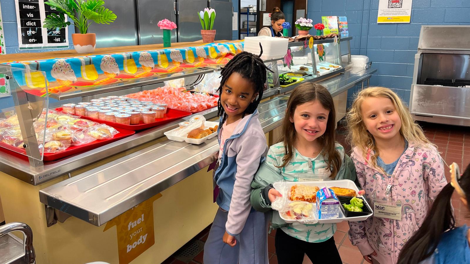 PHOTO: Students at Fulton County Schools in Georgia pose for a photo with their lunch meals.