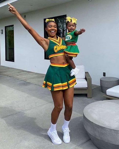 Gabrielle Union Twins With Daughter In Throwback Bring It On Cheerleader Costumes Good Morning America