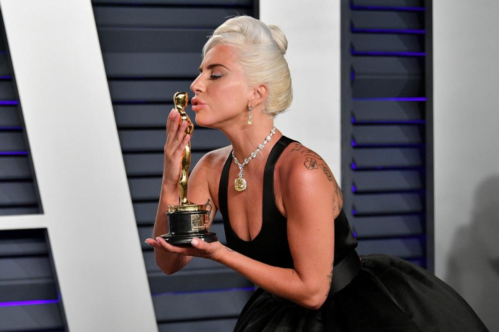 PHOTO: Lady Gaga, winner of the Music (Original Song) award for 'Shallow' from 'A Star Is Born,' attends the 2019 Vanity Fair Oscar Party, Feb. 24, 2019, in Beverly Hills.
