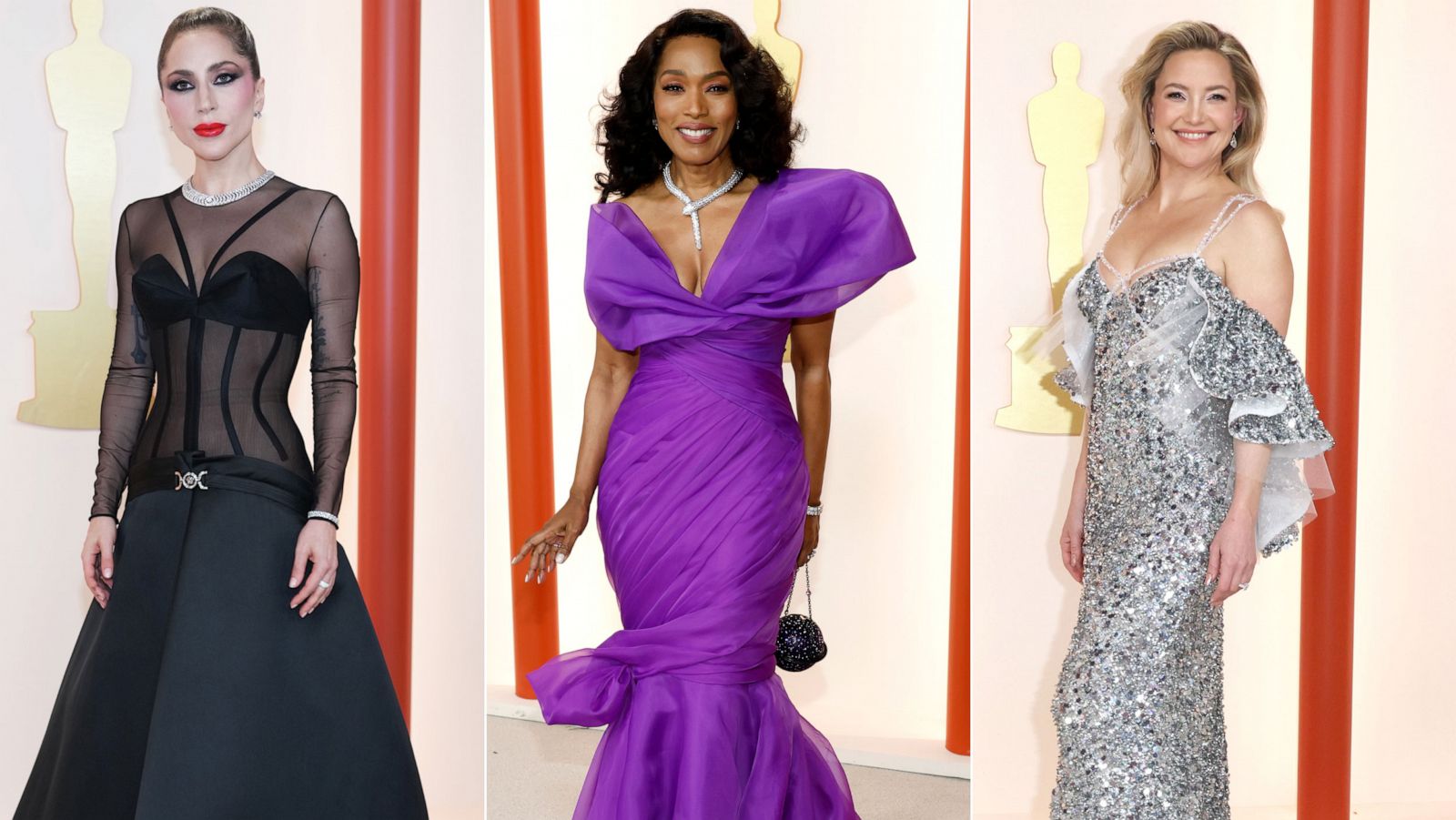 PHOTO: Lady Gaga, Angela Bassett and Kate Hudson attends the 95th Annual Academy Awards on March 12, 2023 in Hollywood.