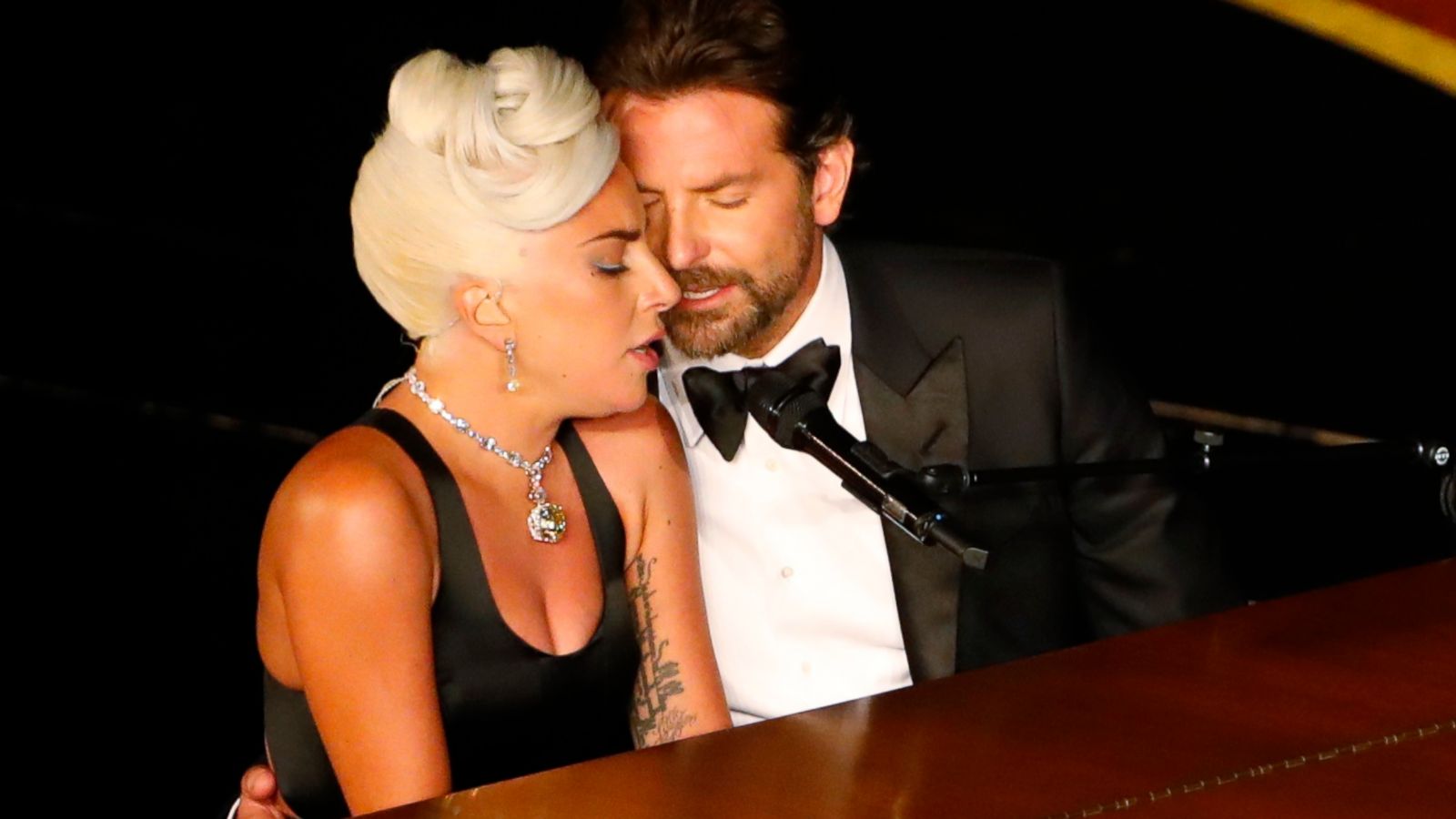 PHOTO: Lady Gaga and Bradley Cooper perform "Shallow" from "A Star Is Born" at the 91st Academy Awards in Los Angeles, Feb. 24, 2019.