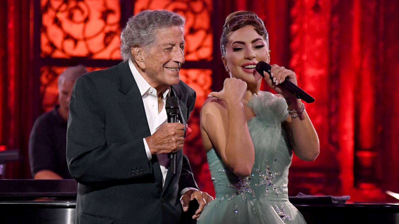 PHOTO: Tony Bennett and Lady Gaga perform on stage during MTV Unplugged: Tony Bennett & Lady Gaga in New York, Nov. 28, 2021.