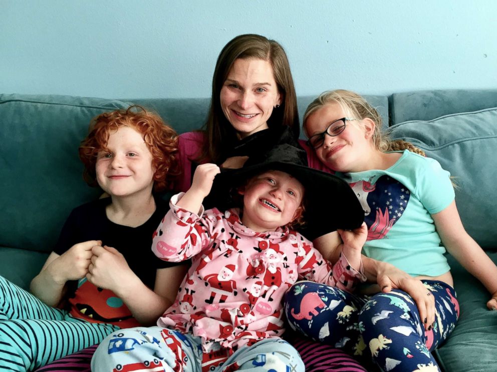 PHOTO: Gail Cornwall is pictured alongside her children, Vivienne, 9, and Stuart, 6 and Josephine, 4.