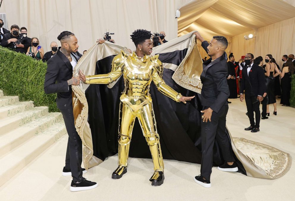 PHOTO: Lil Nas X attends The 2021 Met Gala Celebrating In America: A Lexicon Of Fashion at Metropolitan Museum of Art, Sept. 13, 2021, in New York.