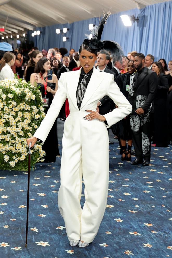 PHOTO: Imaan Hammam attends the 2025 Met Gala Celebrating "Superfine: Tailoring Black Style" at Metropolitan Museum of Art, May 5, 2025, in New York.