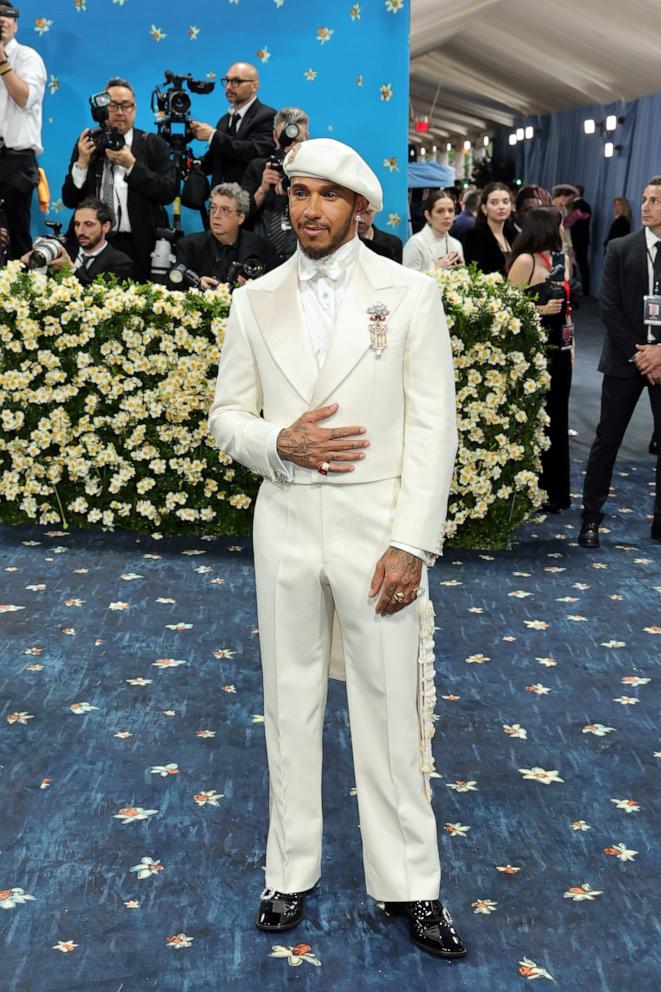 PHOTO: Lewis Hamilton, Met Gala Co-Chair, attends the 2025 Met Gala Celebrating "Superfine: Tailoring Black Style" at Metropolitan Museum of Art, May 5, 2025, in New York.