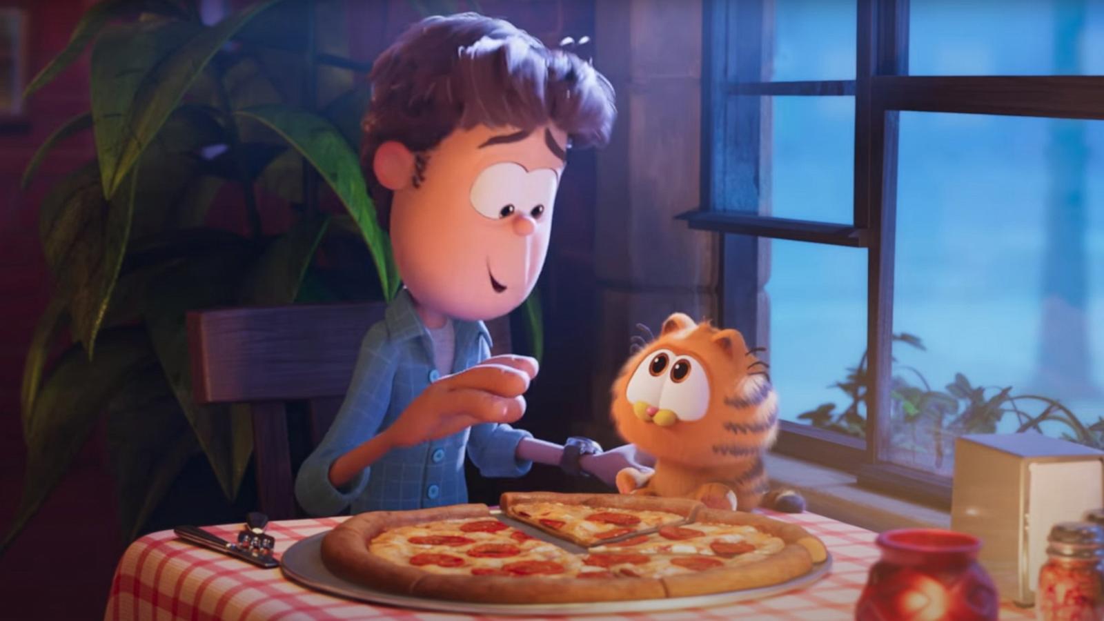 PHOTO: A scene from "The Garfield Movie" of Garfield and Jon.