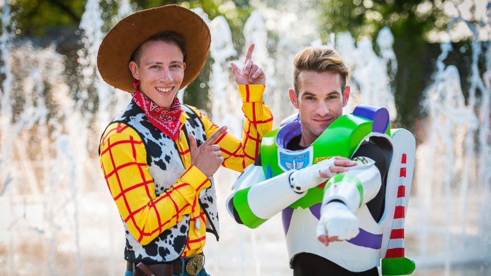 PHOTO: Garrett Smith and Jason Bitner requested their wedding guests arrive dressed as beloved Disney characters.