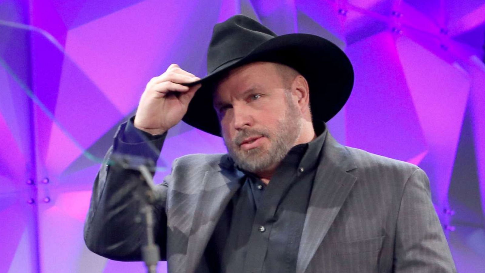 PHOTO: Garth Brooks speaks onstage during a show, Jan. 17, 2020 in Anaheim, Calif.