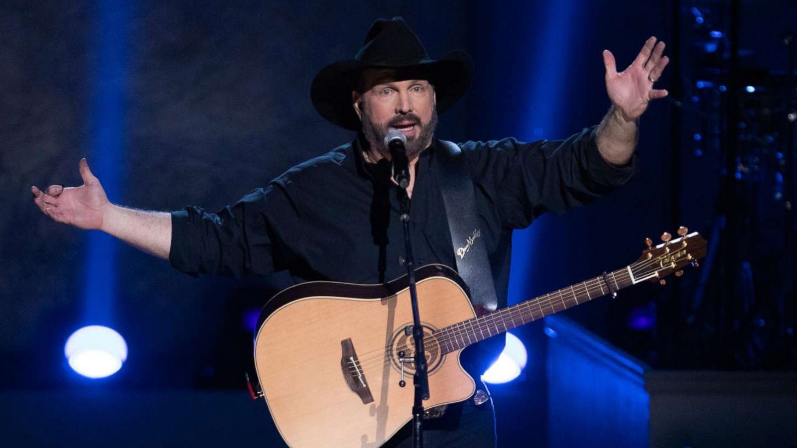 PHOTO: In this March 4, 2020, file photo, country star Garth Brooks performs on stage during the 2020 Gershwin Prize Honoree's Tribute Concert at the DAR Constitution Hall in Washington.