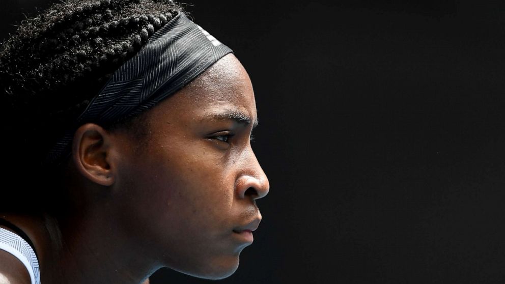 PHOTO: Coco Gauff at the Australian Open tennis tournament in Melbourne on Jan. 26, 2020.