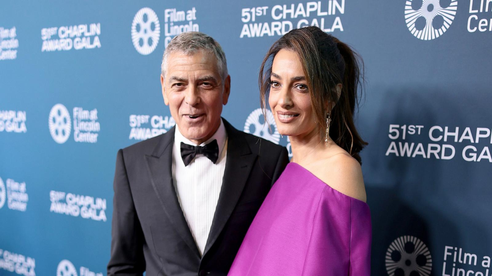 PHOTO: George Clooney and Amal Clooney attend the 51st Chaplin Award Gala honoring George Clooney at Alice Tully Hall, Lincoln Center on April 27, 2026 in New York City.