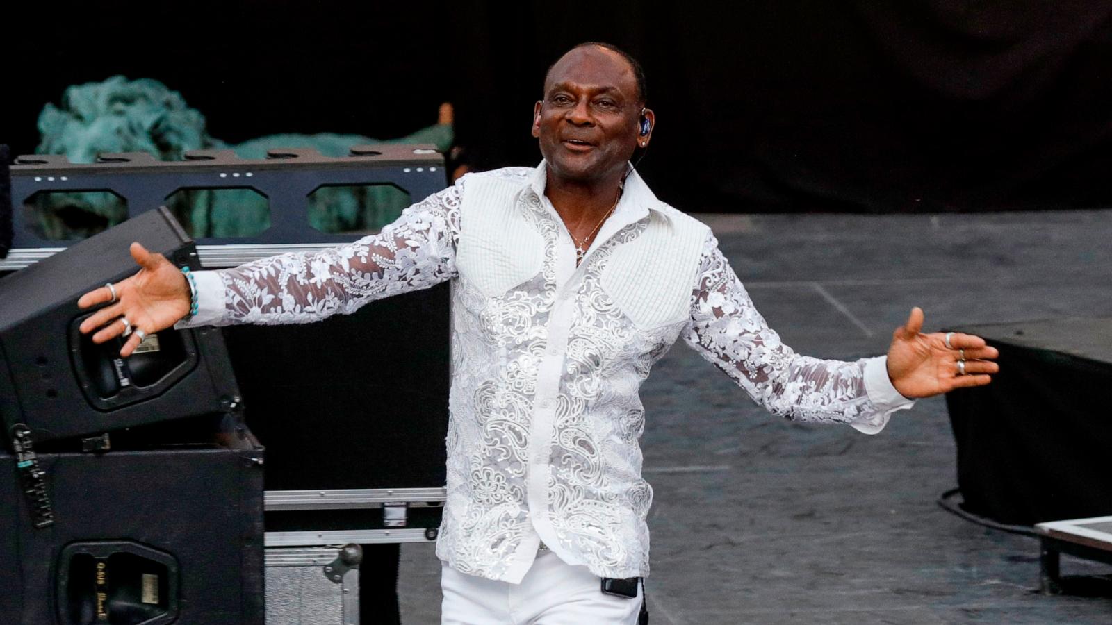 PHOTO: In this July 19, 2019, file photo, George Brown of the band Kool & the Gang performs live on stage during the Thurn & Taxis Castle Festival in Regensburg, Germany.