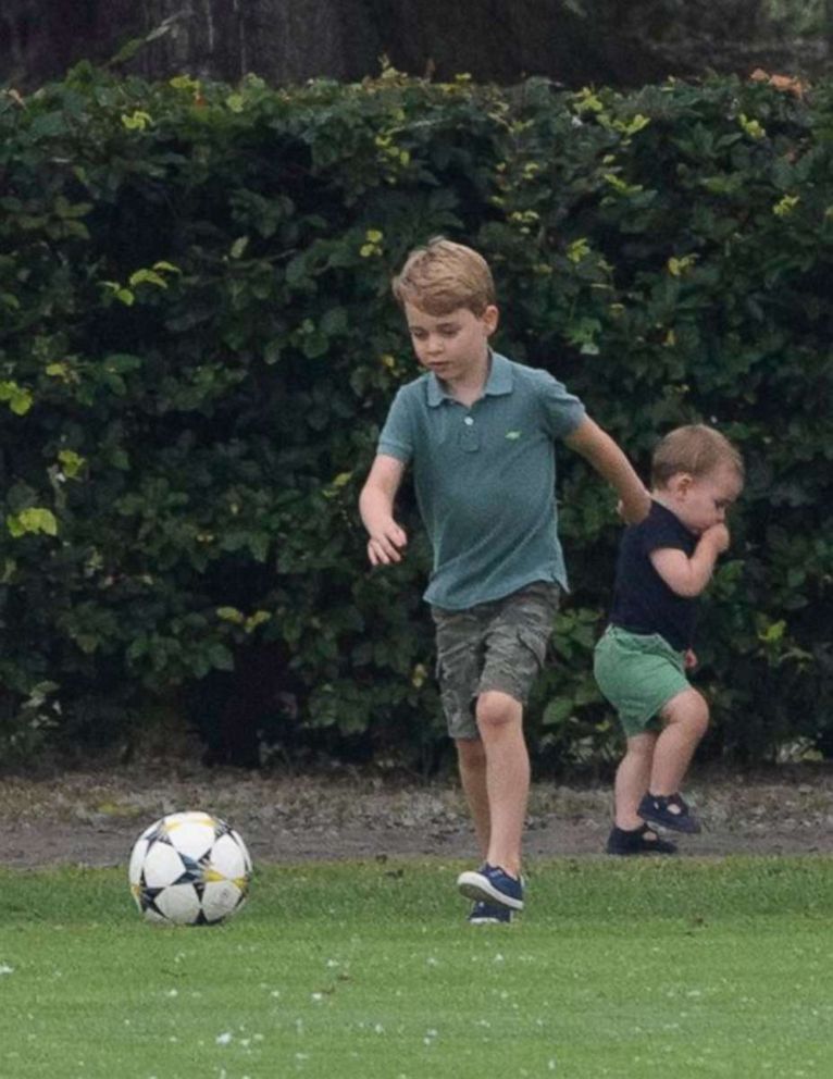 PHOTO: Prince George, Prince Louis play during King Power Royal Charity Polo Day at the Billingbear Polo Club in Wokingham, England, July 10, 2019.