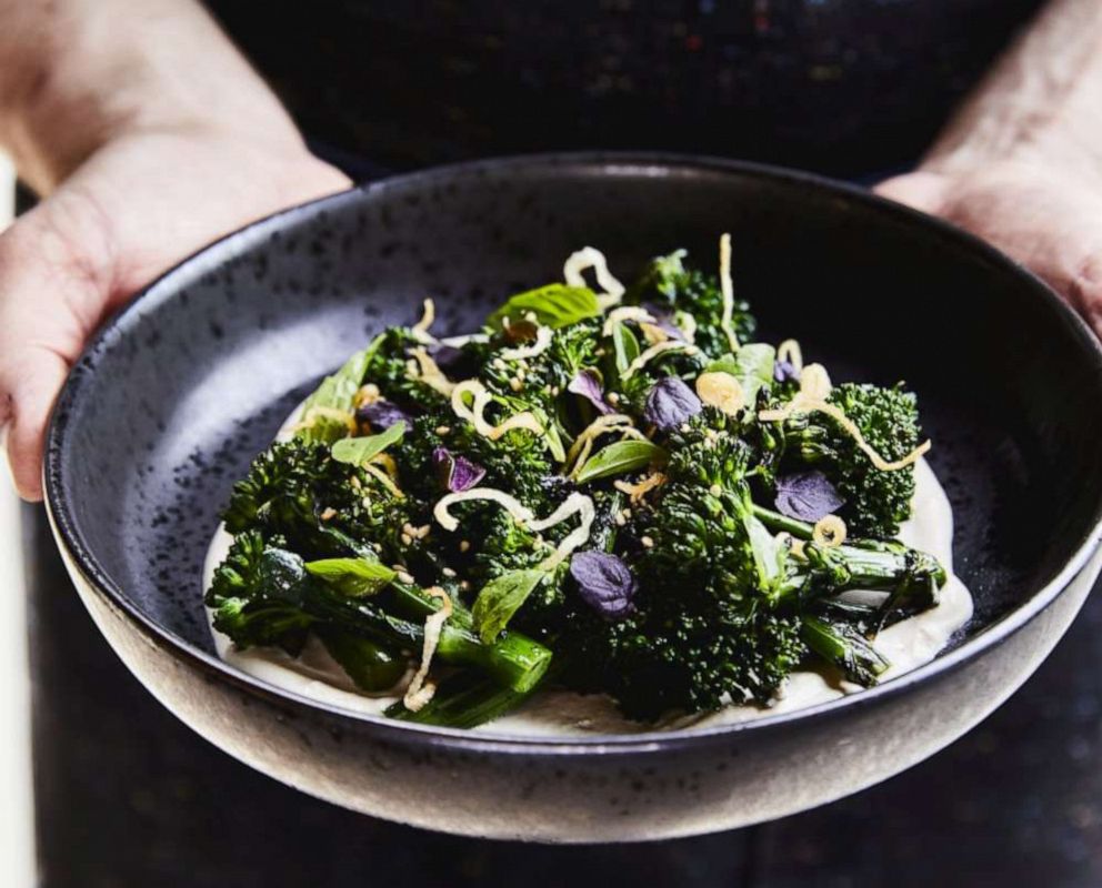 PHOTO: Grilled broccolini at Geraldine's made by executive chef Chris Schaefer at the Kimpton Hotel Van Zandt in Austin, TX.