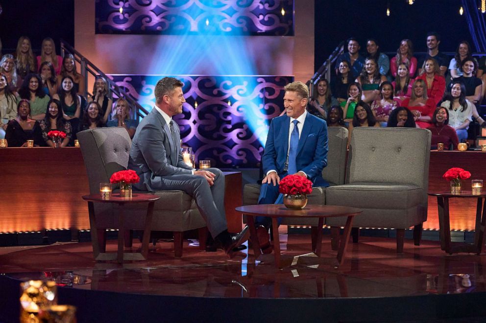 PHOTO: Jesse Palmer, left, and Gerry Turner are seen on "The Men Tell All" episode of "The Bachelorette" on Aug. 14, 2023.