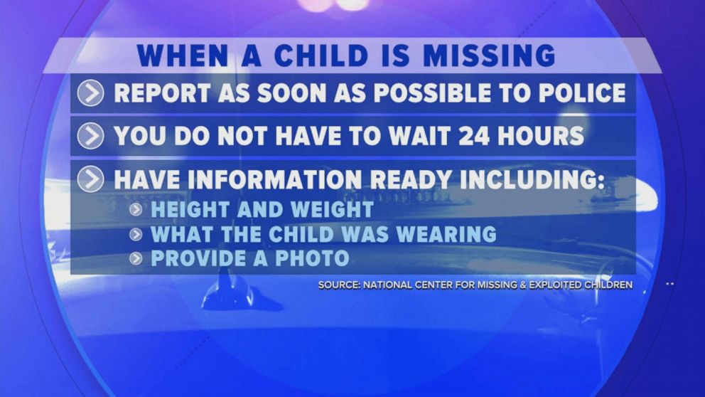 PHOTO: A graphic explains the steps to take when a child goes missing.