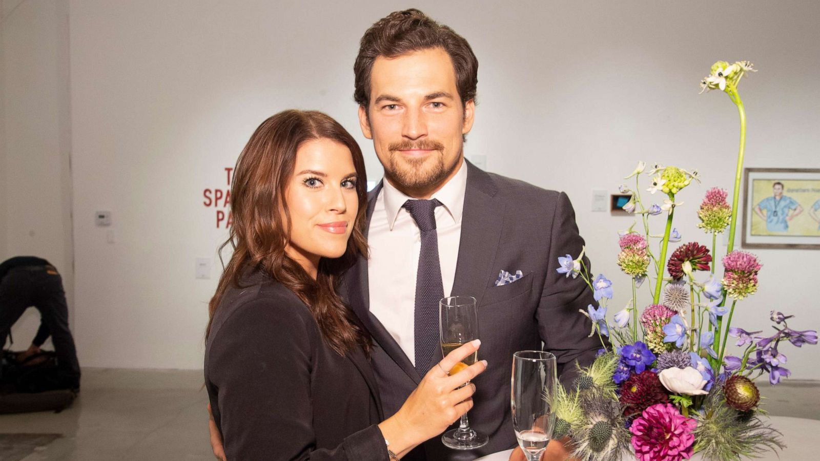 PHOTO: In this Sept. 20, 2018, file photo, Giacomo Gianniotti and Nichole Gianniotti celebrate the record-breaking 15th season of Grey's Anatomy at the opening night event of a special, weekend-long exhibit in West Hollywood, Calif.