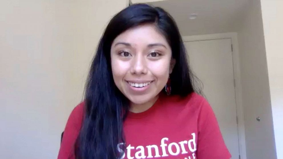 PHOTO: Stanford Medical student Gianna Nino speaks to "Good Morning America" about her time working in blueberry fields over the summer. 