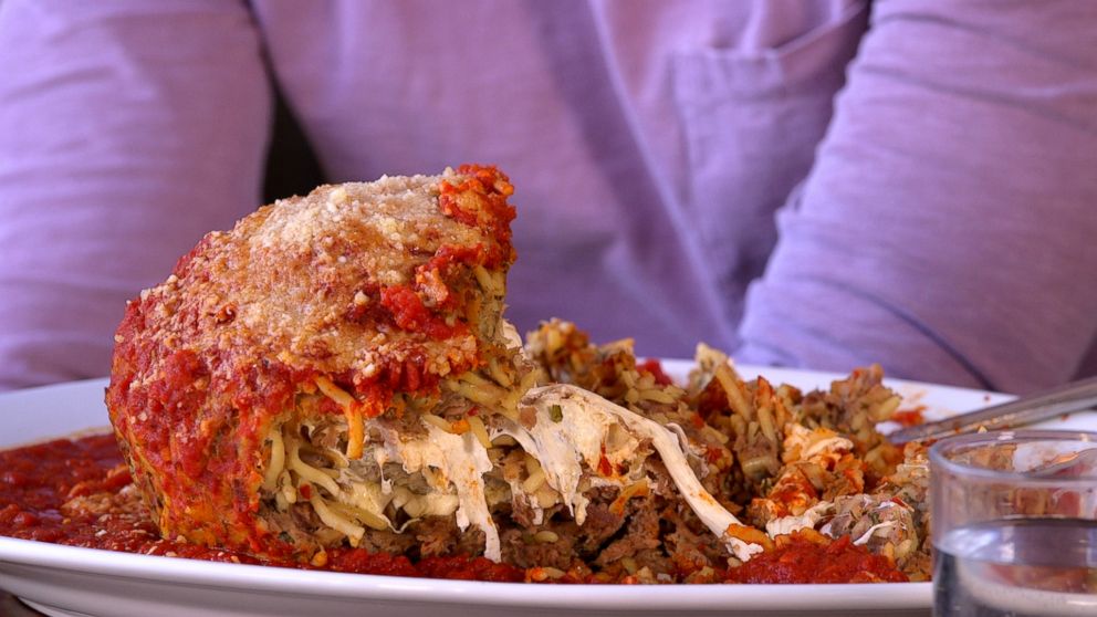PHOTO: "Good Morning America" tried eating a massive 6-pound meatball at the Meatball Shop in honor of National Meatball Day. 
