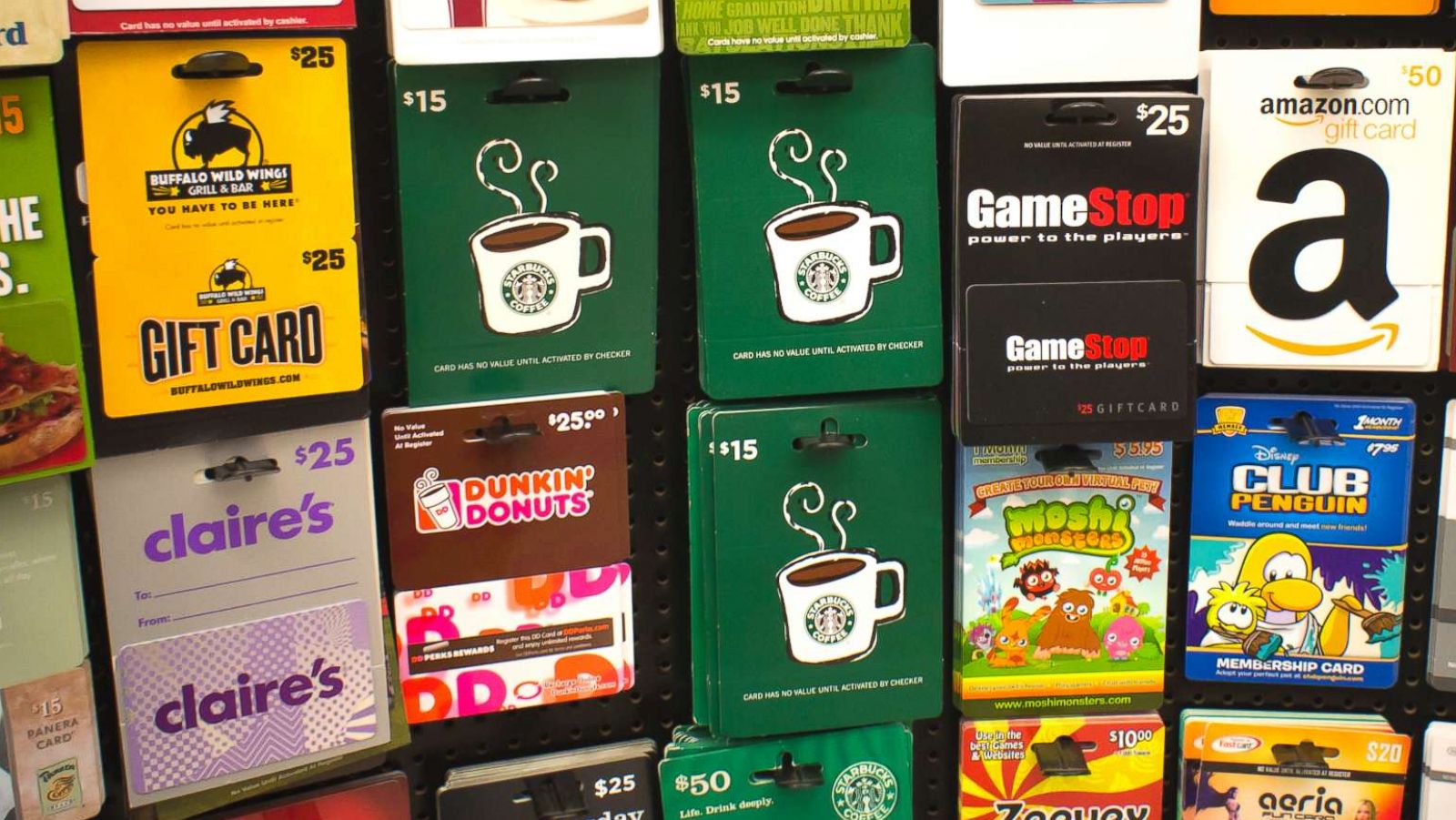 PHOTO: A selection of gift cards in a store in New York, Nov. 2, 2011.