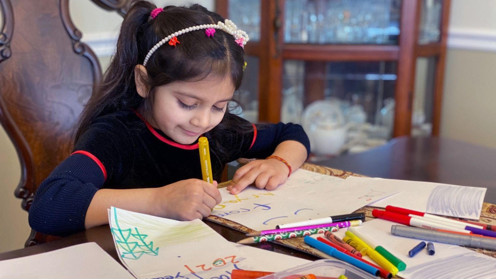 PHOTO: Aryana Chopra, 5, used her own piggy bank money to deliver gifts and New Year's cards to nursing home residents.