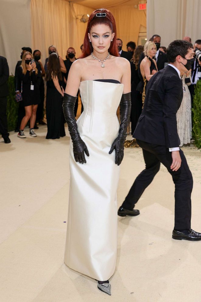 PHOTO: Gigi Hadid attends The 2021 Met Gala Celebrating In America: A Lexicon Of Fashion at Metropolitan Museum of Art, Sept. 13, 2021, in New York.