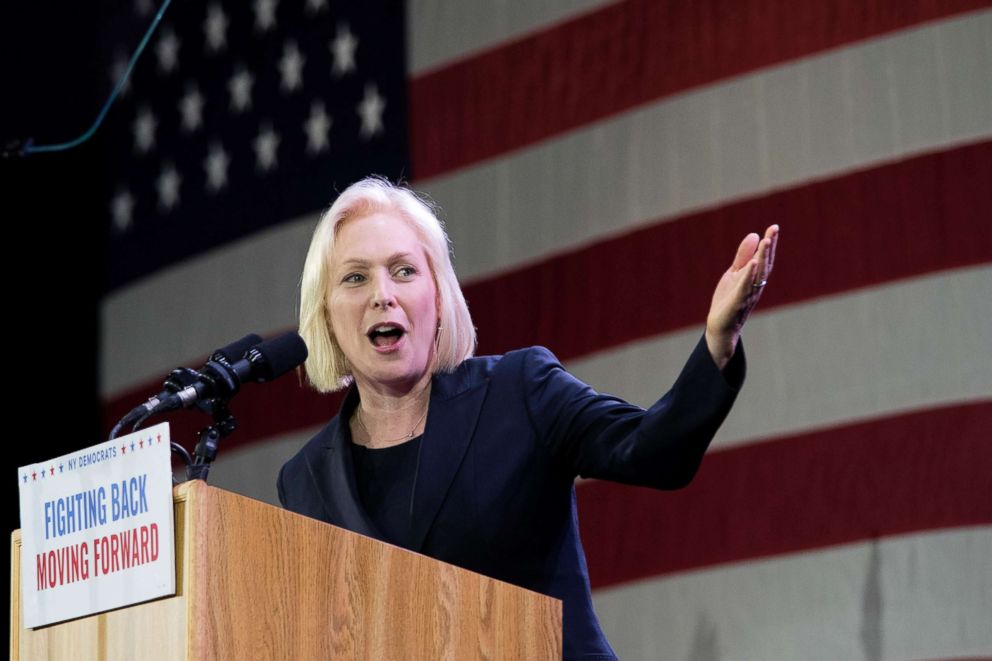PHOTO: Sen. Kirsten Gillibrand, speaks to supporters during an election night watch party hosted by the New York State Democratic Committee, Nov. 6, 2018, in New York, after being re-elected.