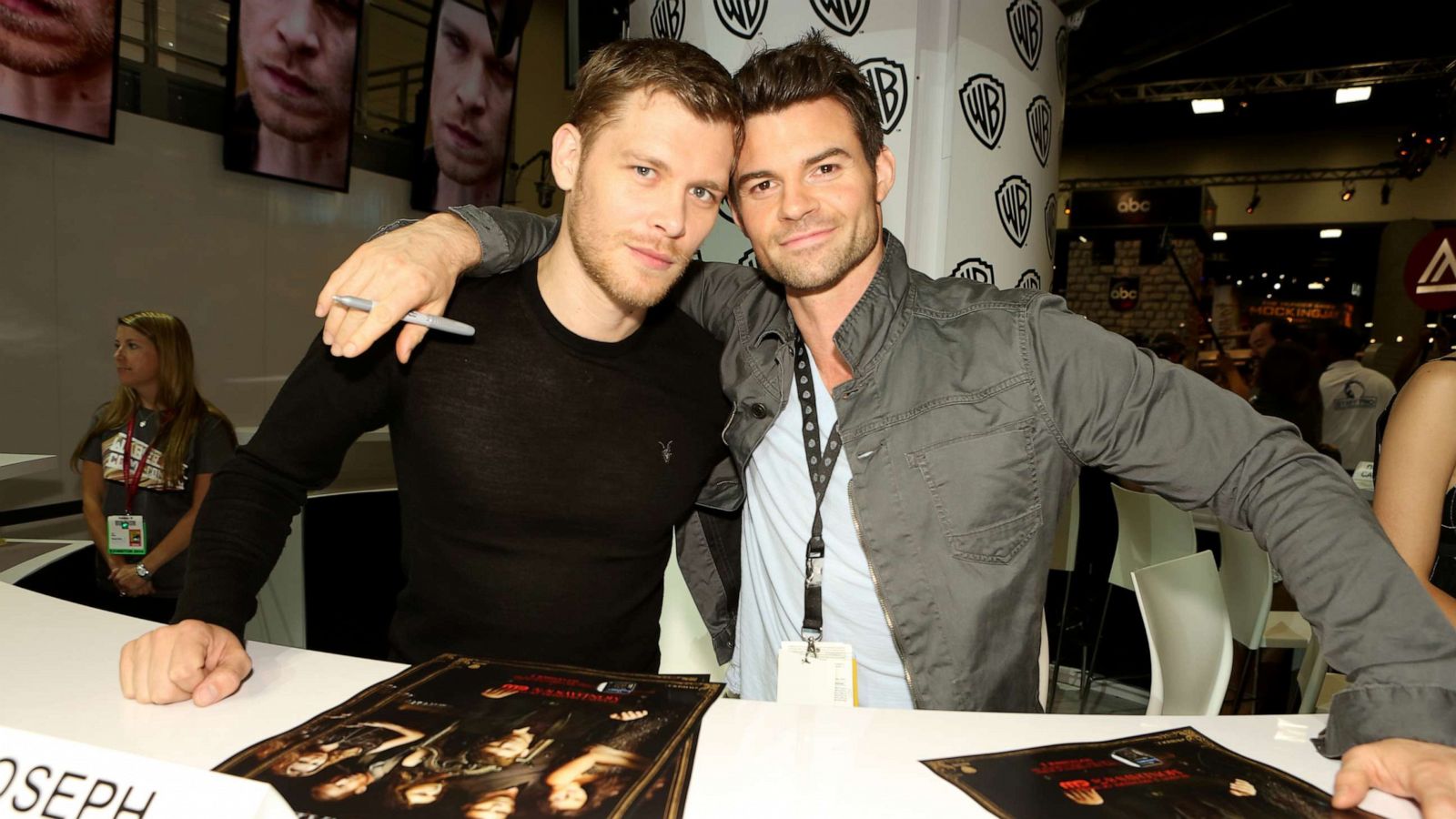 PHOTO: Joseph Morgan, left, and Daniel Gillies attend Comic-Con International 2014, July 25, 2014 in San Diego.