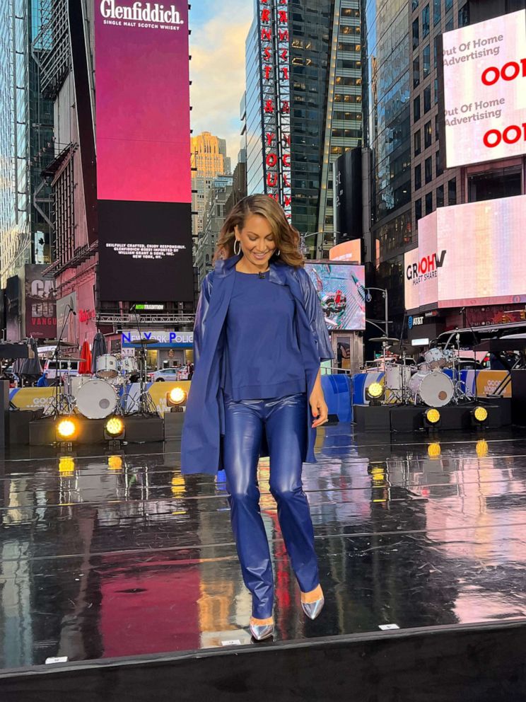 PHOTO: Ginger Zee, who is taking part in the No New Clothes Pledge, seen in an outfit worn during a May 2022 episode of "Good Morning America."