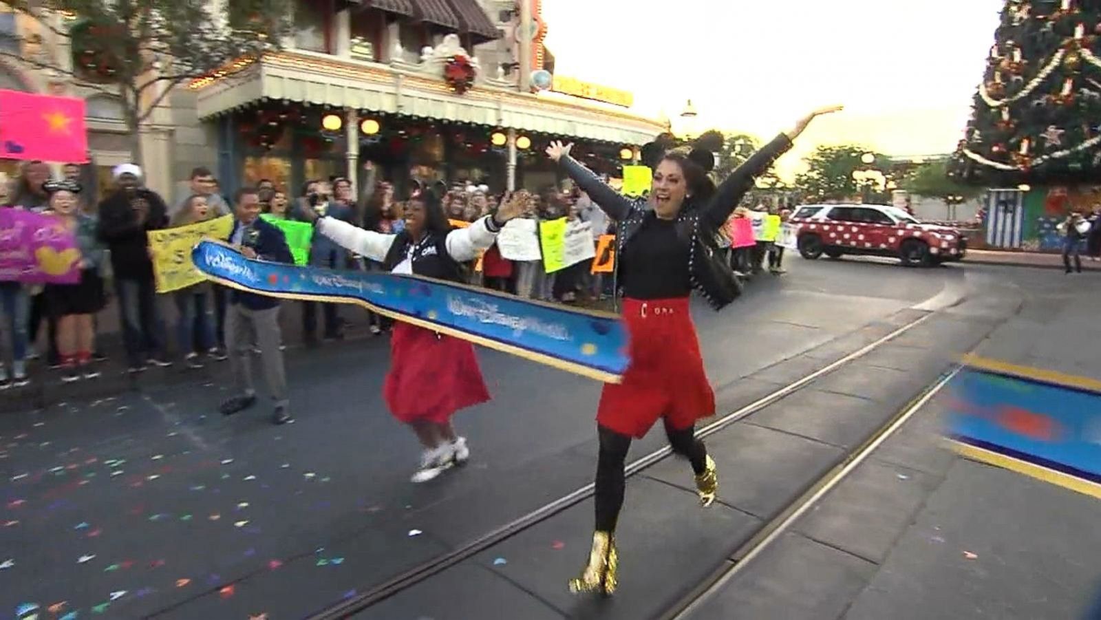 PHOTO: ABC News' Ginger Zee and Disney super fan Patrice Jenkins arrive at Walt Disney World in Orlando, Fla.