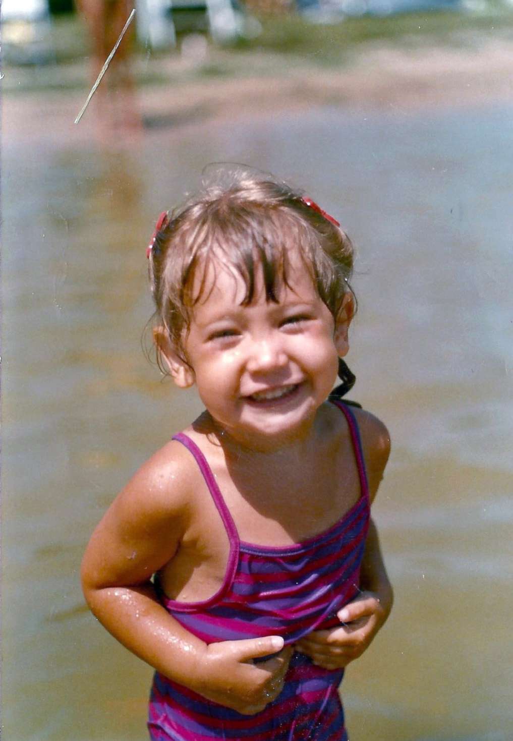 PHOTO: Ginger Zee as a toddler at the beach.