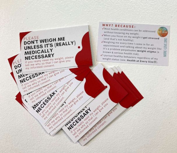 Don't Weigh Me' cards aim to reduce stress at the doctor's office