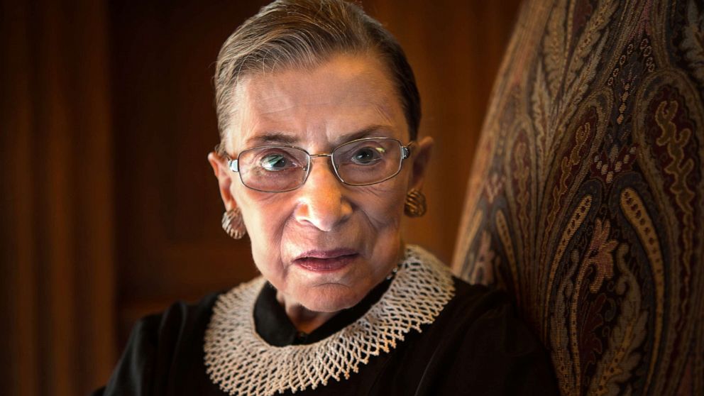 PHOTO: Supreme Court Justice Ruth Bader Ginsburg, celebrating her 20th anniversary on the bench, is photographed in the West conference room at the U.S. Supreme Court in Washington on Aug. 30, 2013.