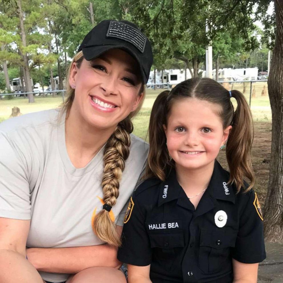 PHOTO: Hallie Bea Barnard, 11, seen with her friend, Fort Worth Police Officer Brandi Kamper, was born with Diamond-Blackfan anemia (DBA). 