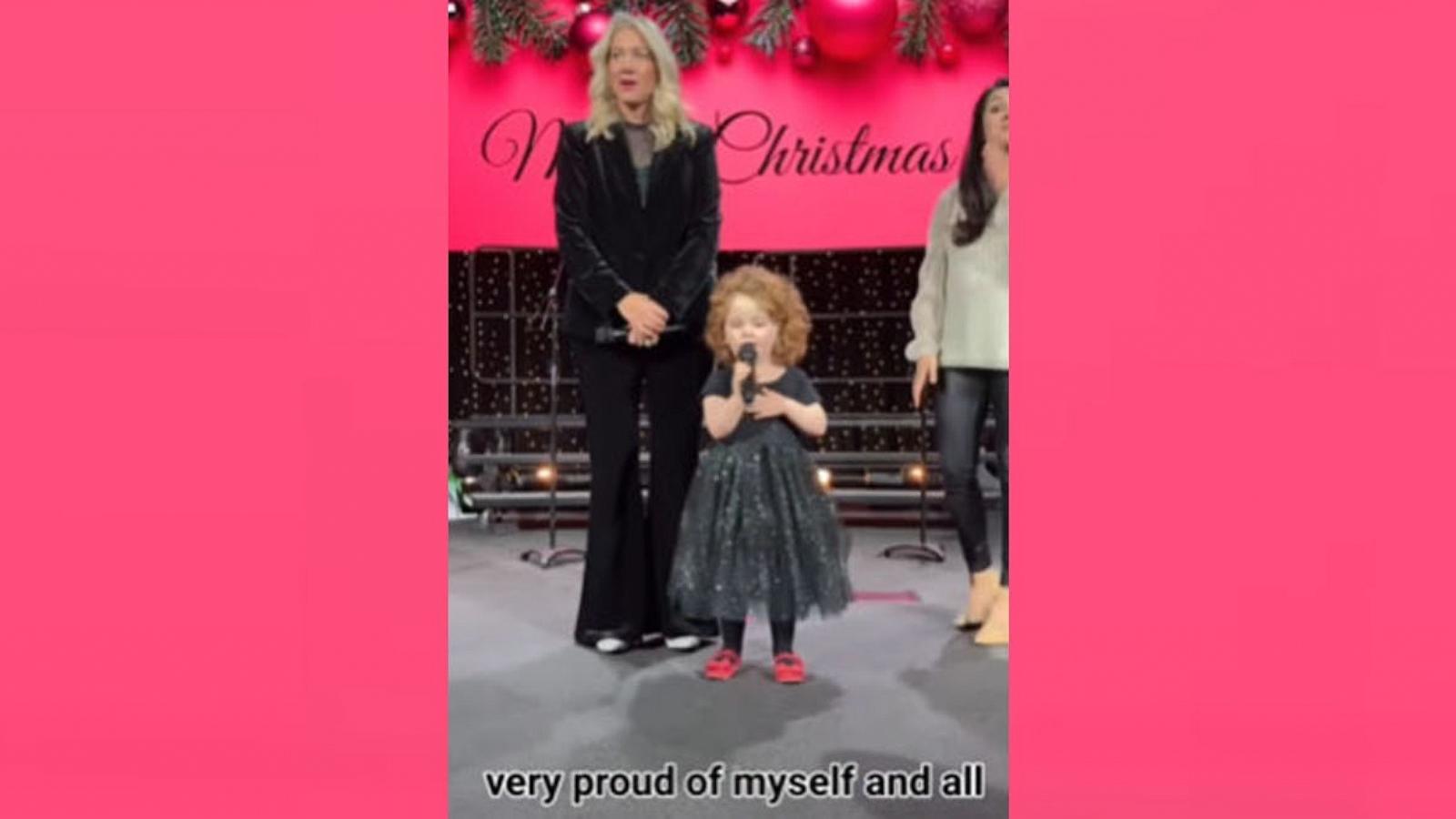 PHOTO: Brenna Massa’s daughter Stori, 4, stole the show at the end of her school’s Christmas program when she took the mic on stage and started sharing a story.