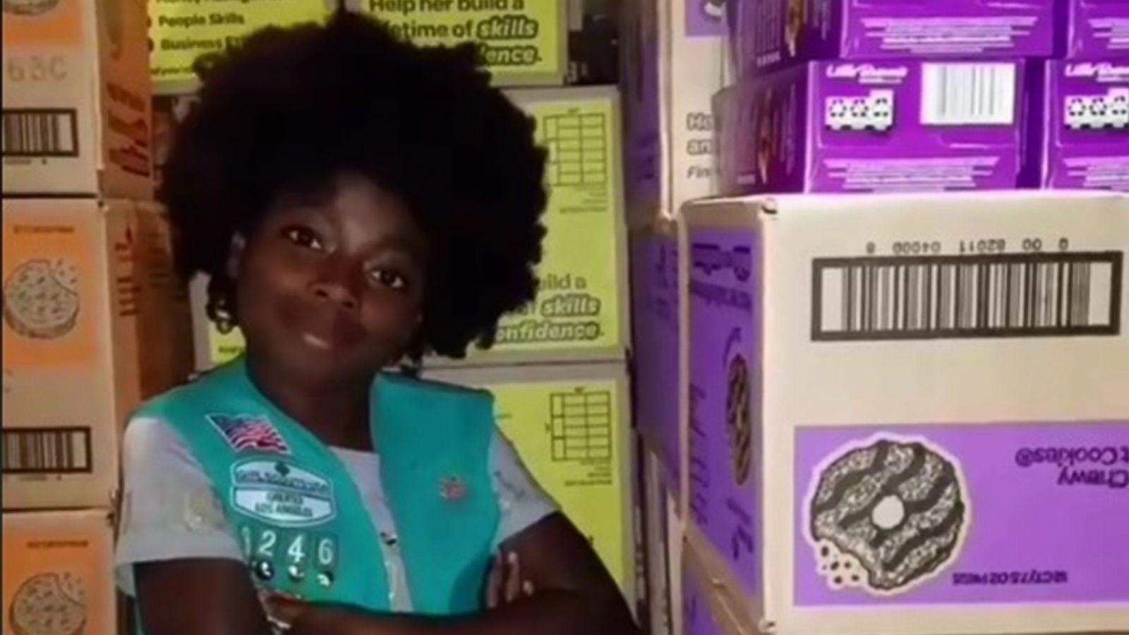 PHOTO: In hopes to sell more cookies, a Girl Scout named Kiki Paschall, 10 of Winnetka, Calif., rapped her own version of "Money" by Cardi B.