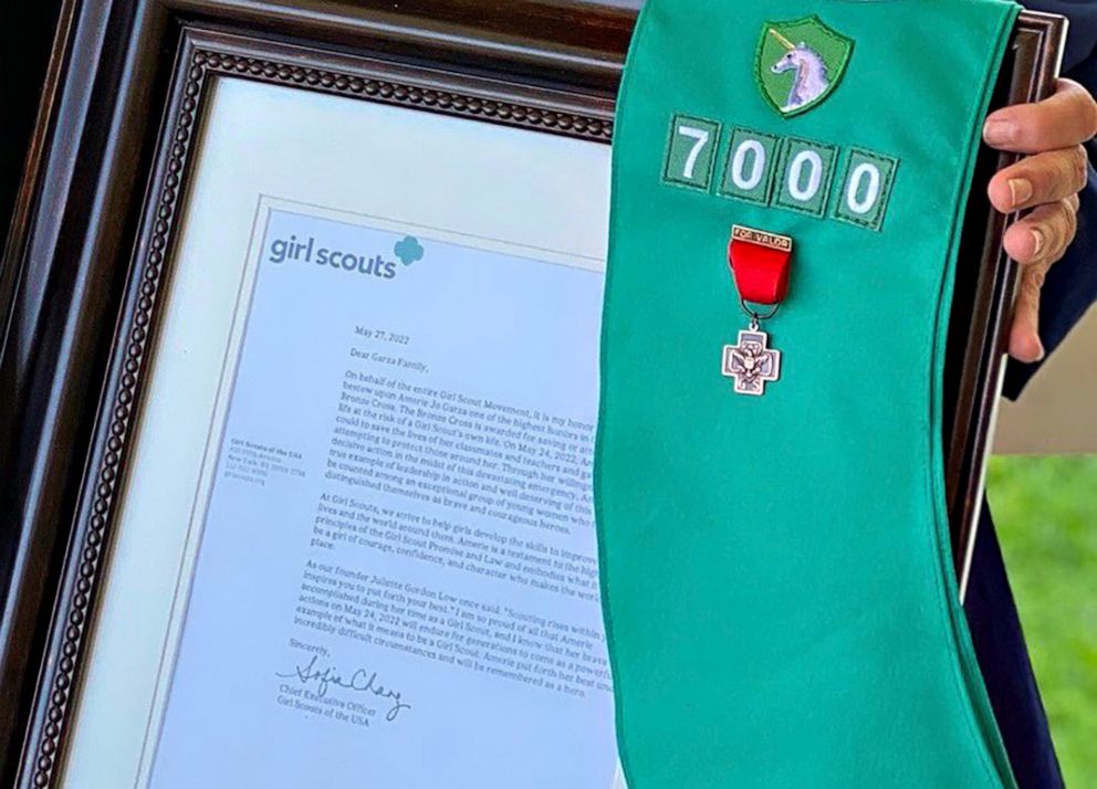 PHOTO: Girl Scouts of the USA posthumously bestowed the Bronze Cross upon Amerie Jo Garza, 10, of Uvalde, Texas, one of the highest honors in Girl Scouting.