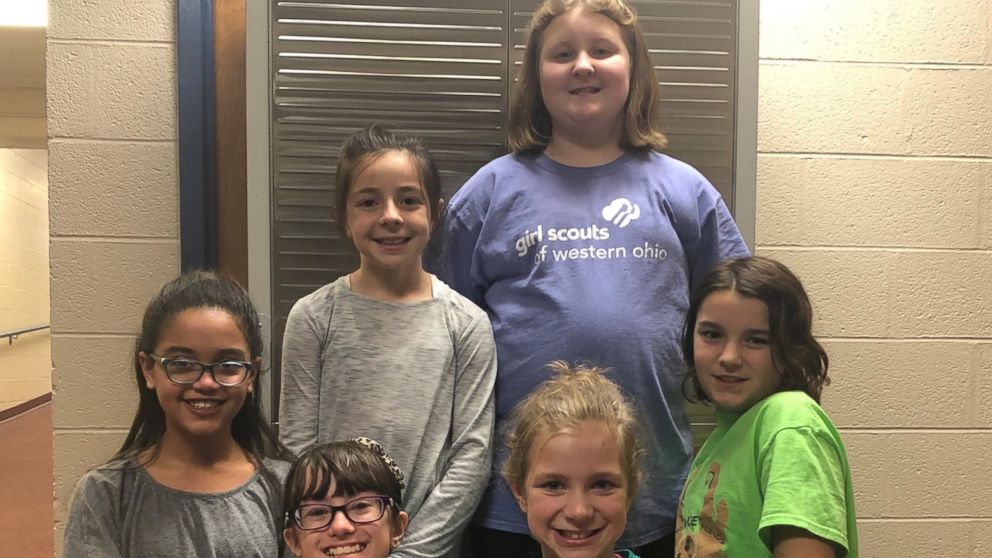 PHOTO: Girl Scouts from Western Ohio helped install a locker for feminine hygiene products at their school. 