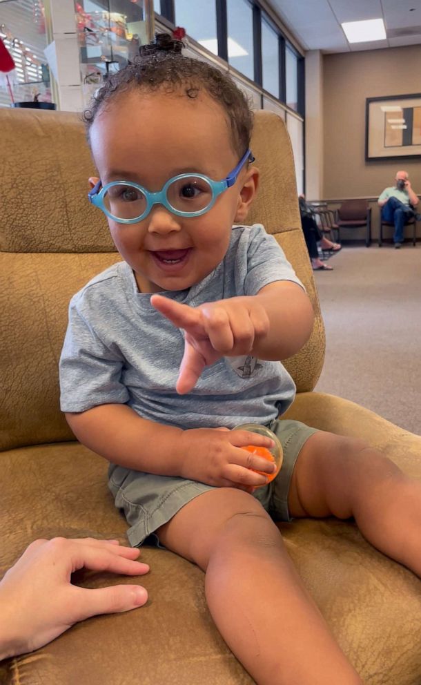 PHOTO: Keaton, a 16-month-old from Sugar Land, Texas, had an adorable reaction when wearing prescription glasses for the first time.