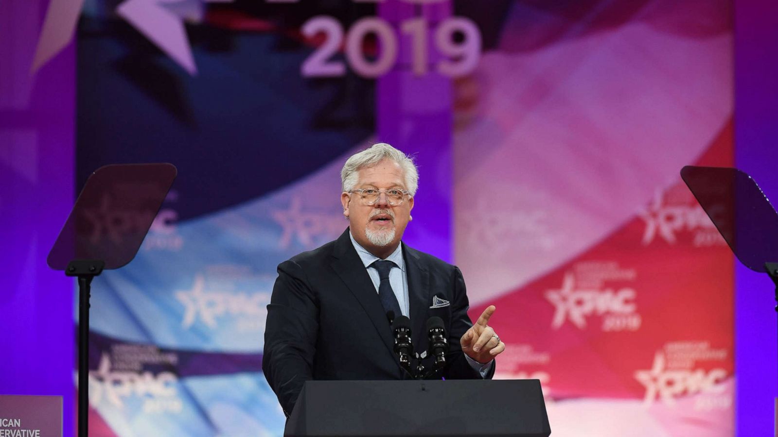 PHOTO: Glenn Beck speaks at the Conservative Political Action Conference or CPAC at Gaylord National Resort and Convention Center, March 1, 2019, in National Harbor, Md.