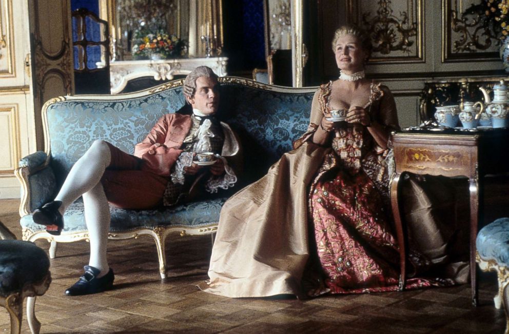 PHOTO: John Malkovich and Glenn Close having tea together in a scene from the 1988 film "Dangerous Liaisons."